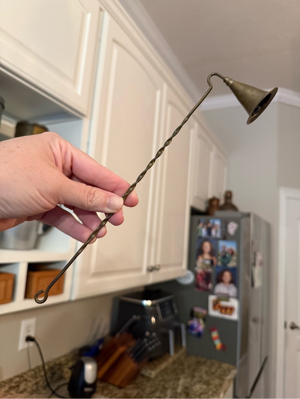 Vintage Brass Candle Snuffer with Twisted Handle